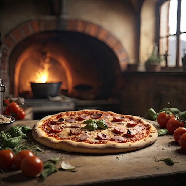 pizza en la cocina