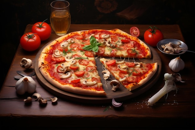 Pizza com frutos do mar Genetive Ai