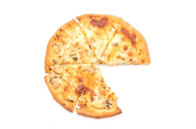 pizza cremosa de champiñones
