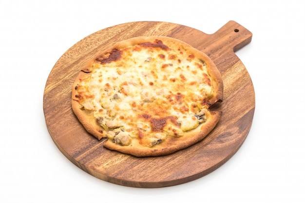 pizza cremosa de cogumelo