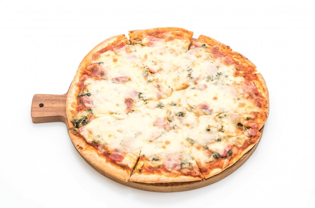 pizza de espinafre e bacon