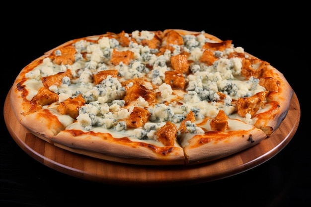 Pizza de frango de búfalo com prato combinado de queijo azul