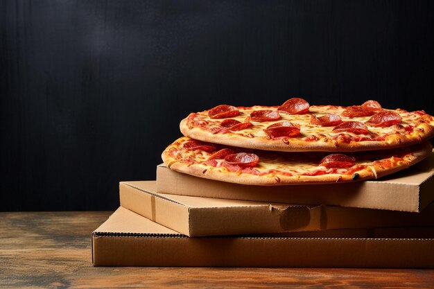 Foto pizza de pepperoni saindo do forno com vista frontal de fundo desfocado