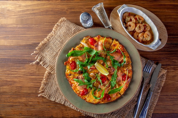 Pizza de salmão defumado