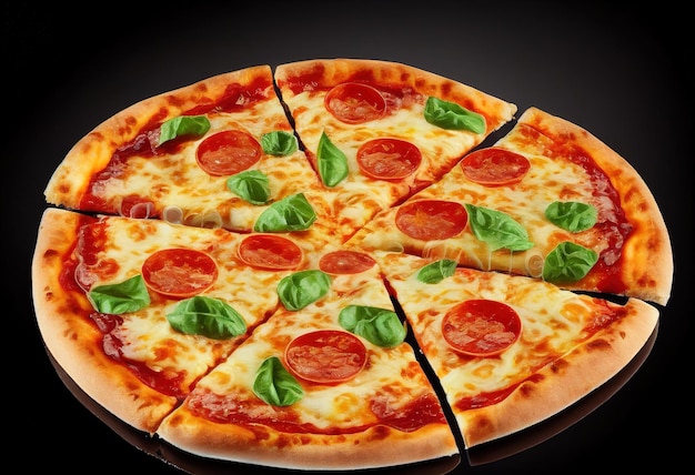 Pizza deliciosa ilustração de cozinha italiana Ai genrative