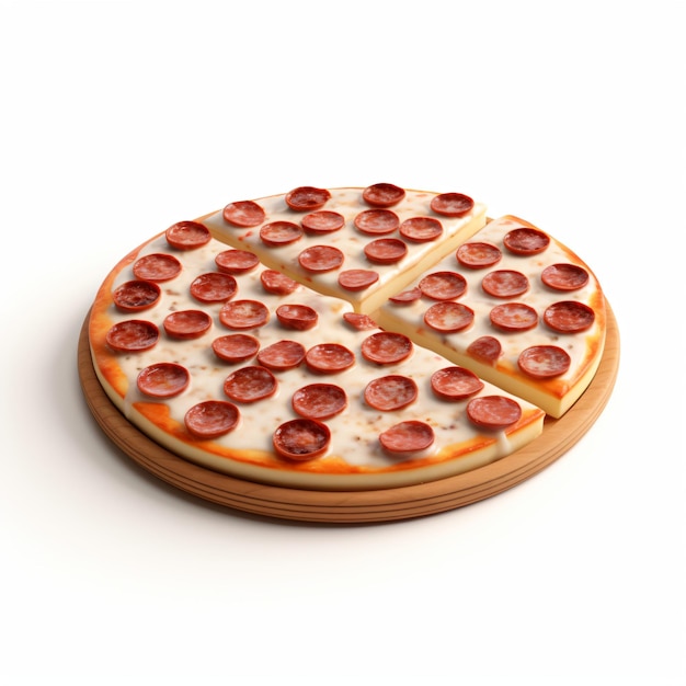 Pizza em miniatura 3D