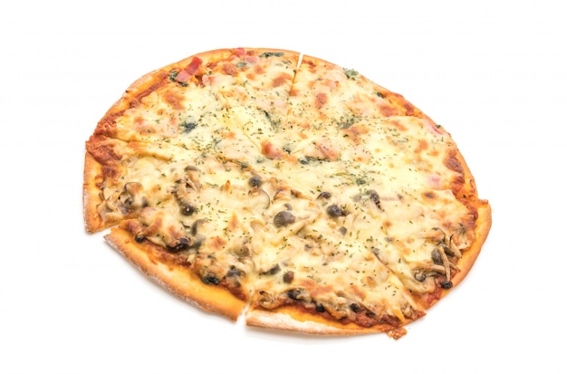 pizza de espinacas y champiñones