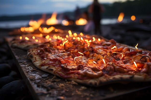 Foto pizza de gelatina en la fiesta de verano