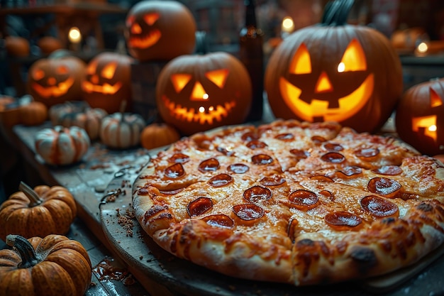 Foto la pizza de gelatina de halloween