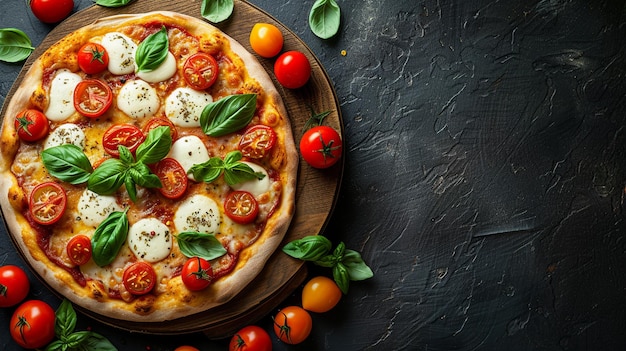 Pizza gourmet com mozzarella fresca