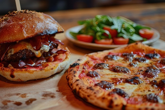 Una pizza y una hamburguesa se convierten en los fundadores de una nueva religión que adora la trinidad sagrada de la masa, el queso y la carne.