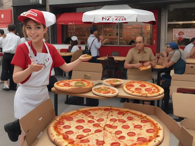 Foto pizza hermosa imagen de primer plano generada por ai