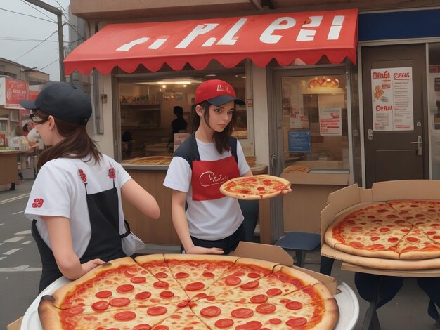 Foto pizza hermosa imagen de primer plano generada por ai