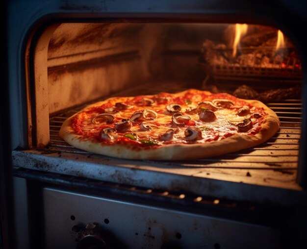 pizza en horno de leña