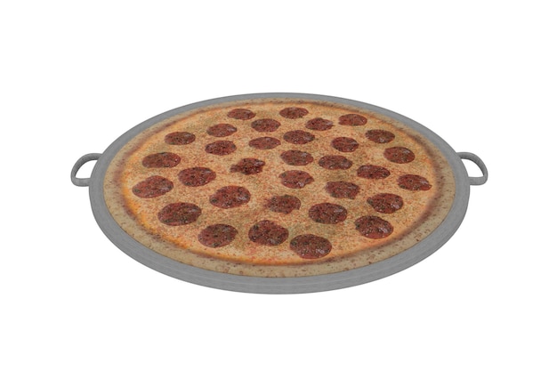 Pizza inteira realista de comida italiana de renderização 3D.