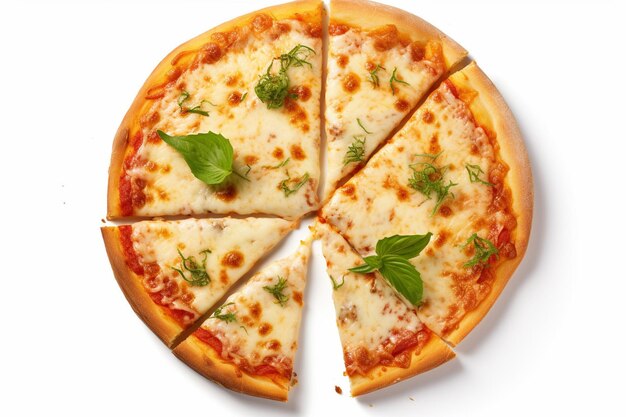 Foto pizza italiana com presunto de parma rúcula e queijo em uma mesa de cozinha de alta qualidade isolado branco