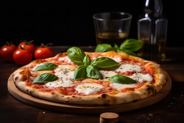 Pizza Margherita Clássica Fresca do Forno a Lenha