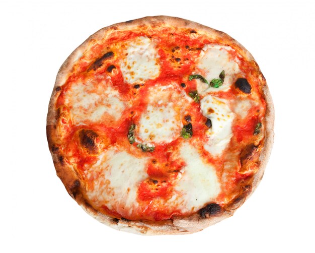 Foto pizza margherita mit mozzarellascheiben