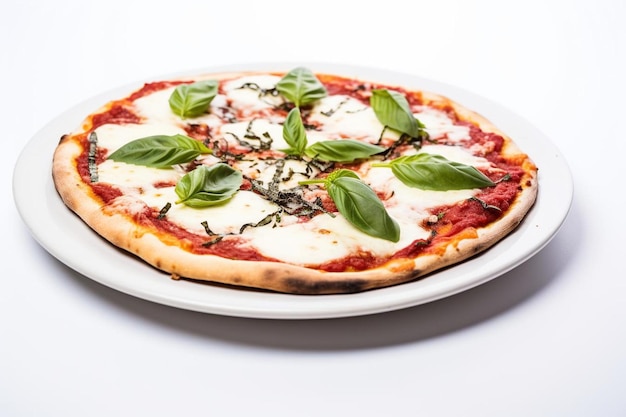 Foto pizza margherita napolitana con infusión de albahaca fotografía de imágenes de comida deliciosa