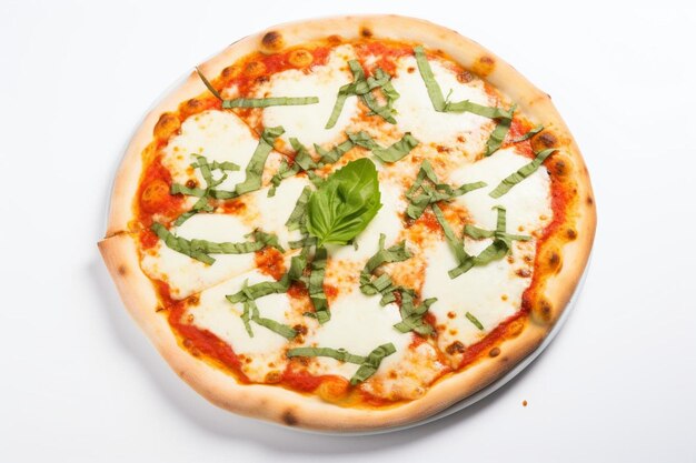 Foto pizza margherita napolitana con mozzarella fresca fotografía de imágenes de comida deliciosa