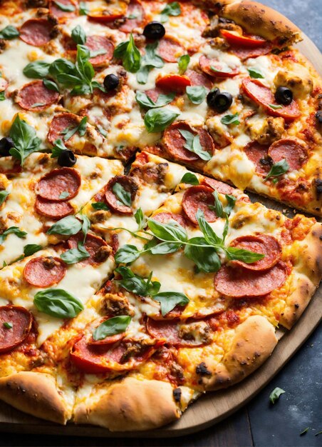 pizza mista com vários ingredientes