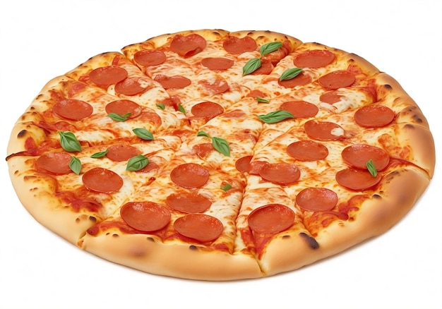 Pizza mit weißem Hintergrund