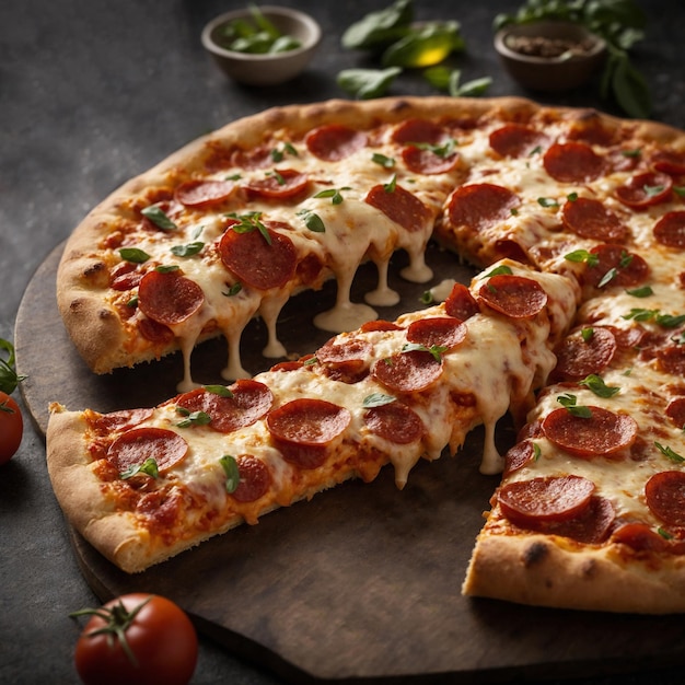 Foto una pizza muy deliciosa.