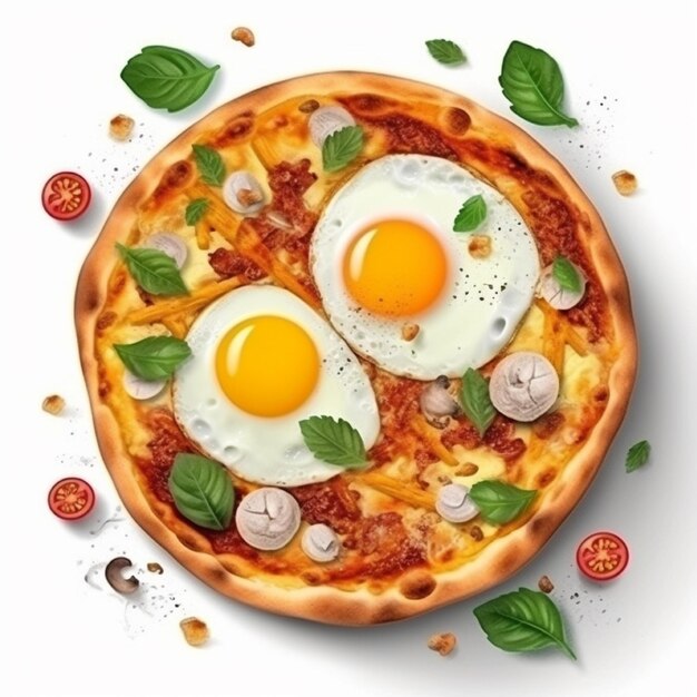 Pizza napoletana hecha con tomates y queso mozzarella IA generada