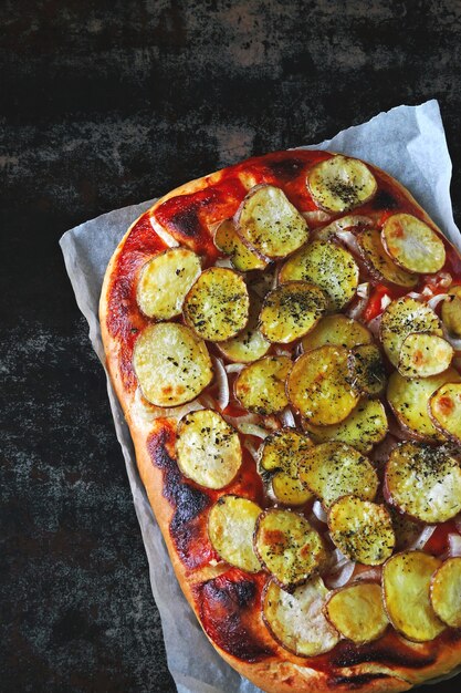 Pizza de papa casera.