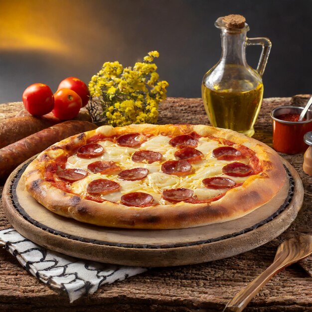 Foto la pizza de pepperoni y la pizza de calabresa