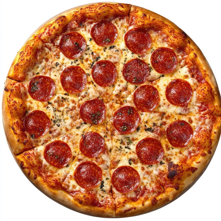 una pizza con pepperoni y queso en ella