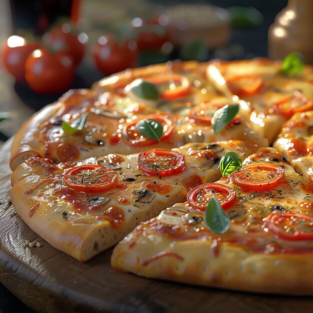 La pizza de pepperoni y el queso de la pizza de la comida de la pizza