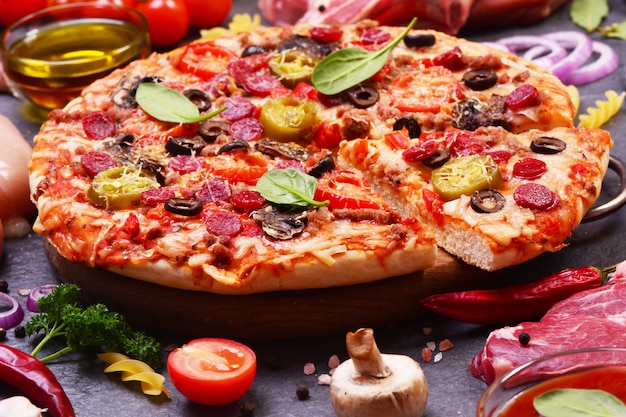 Pizza perfumada fresca dos melhores produtos