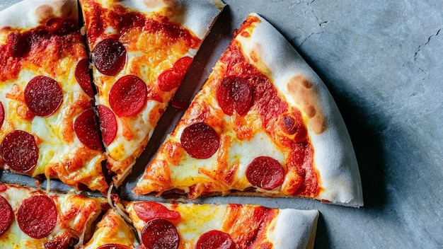 Pizza picante con queso con fondo blanco aislado para las redes sociales