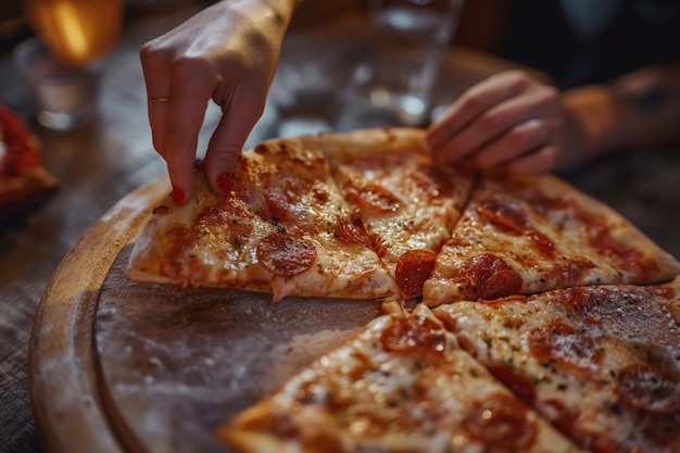 Foto pizza de primer plano con mozzarella queso salami pimienta pepperoni aceitunas especias y albahaca fresca italiano