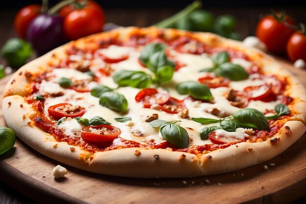 Foto pizza con queso clásico