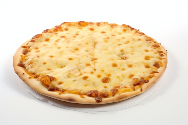 Pizza de queso extra sobre fondo blanco espacio negativo