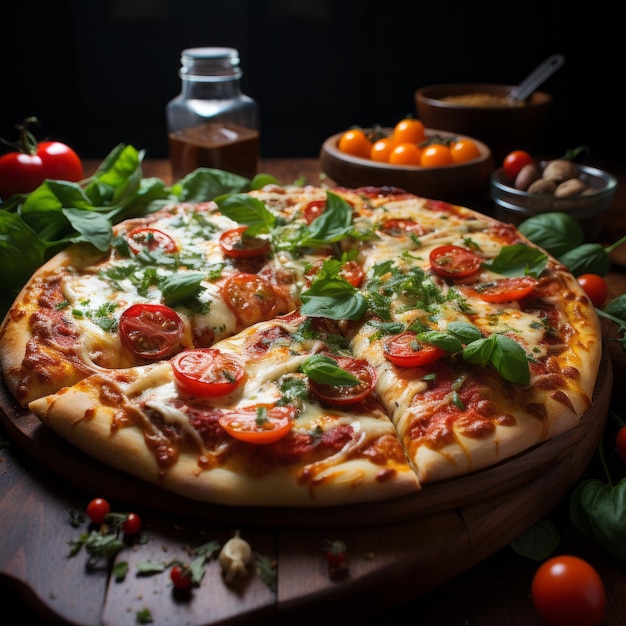 Pizza recentemente italiana com fatia do queijo mussarela