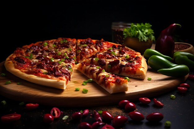 Pizza con salsa de arándano picante