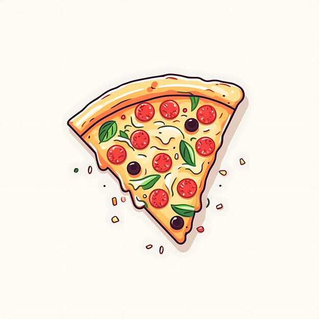 Pizza-Schnitt-Illustration auf weißem Hintergrund