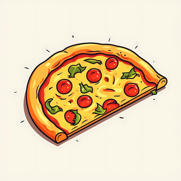 Pizza-Schnitt-Illustration auf weißem Hintergrund