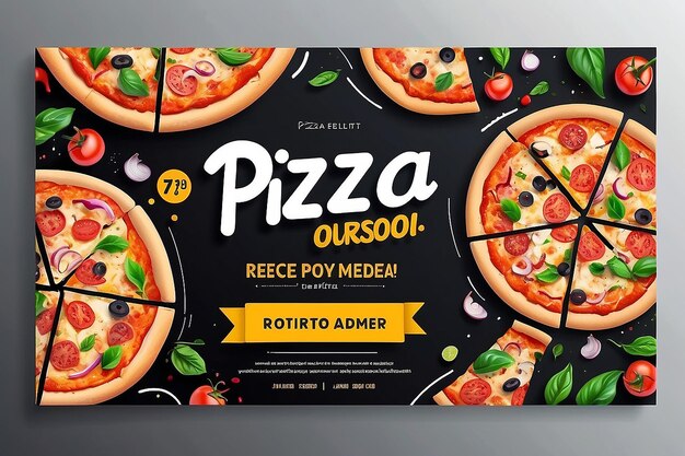 PIZZA SOCIAL MEDIA POST DESIGN TEMPLETPIZZAFOODFAST FOOD (Pizza ist ein fast-food-geschäft)