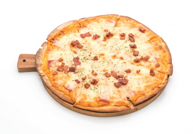 pizza de tocino y queso