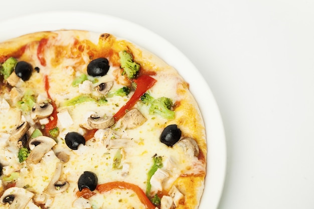 Pizza Vegetariana con Vegetales. Fondo de alimentos