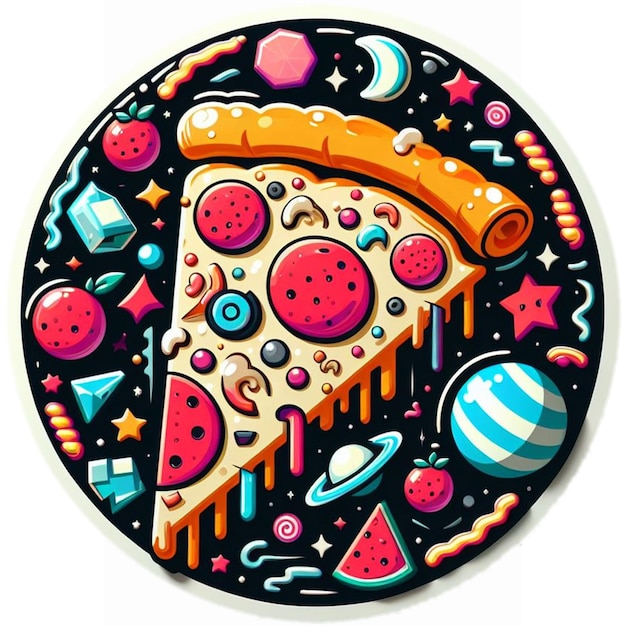 Foto una pizza con verduras para una plantilla de diseño de redes sociales