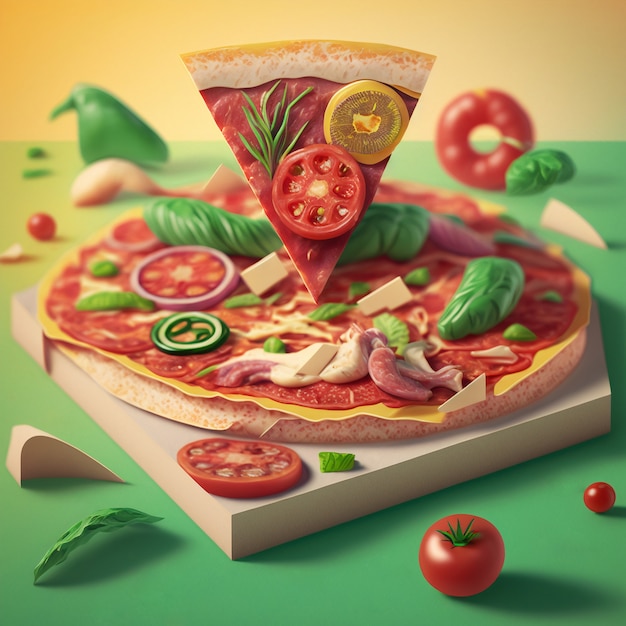 Pizzas feitas de papel cartão