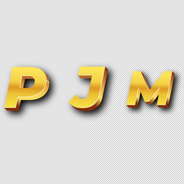 PJM Gold-Logo-Symbol Isolierter weißer Hintergrund Transparent