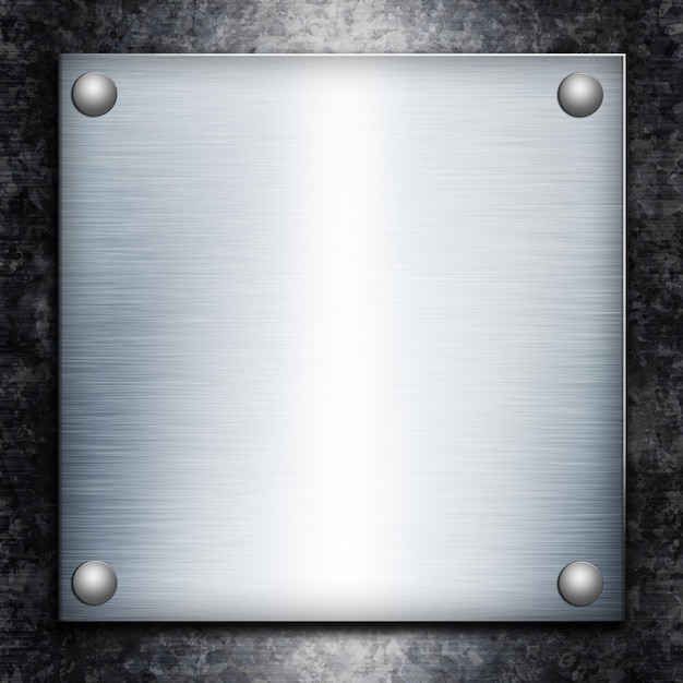 Placa de acero cepillado sobre fondo de metal galvanizado para su diseño