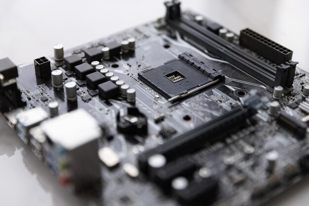 Placa base moderna para primer plano de computadora