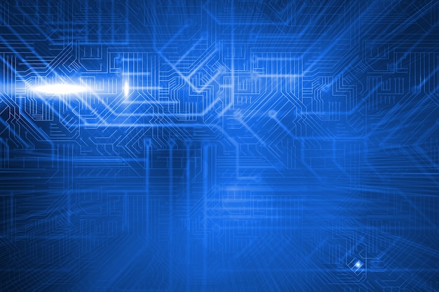 Placa de circuito azul futurista